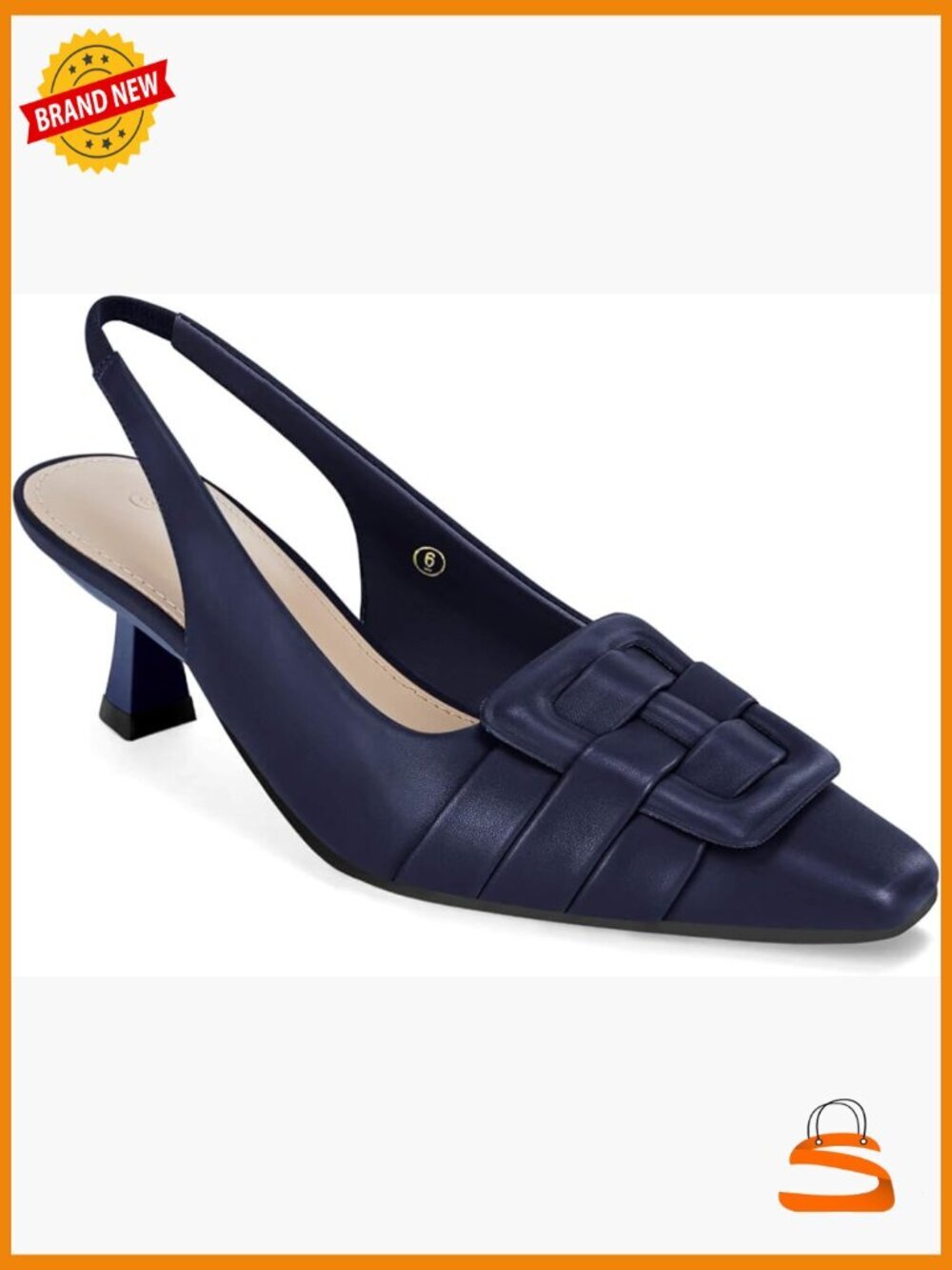 Slingback Kitten Heels Low Dress Pumps Pointed Toe Comfortable Office Party